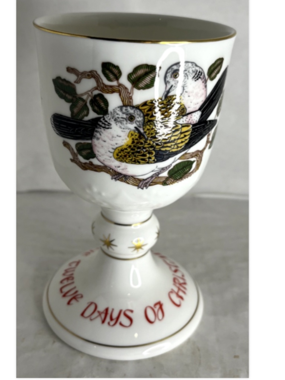 Vtg LE Royal Doulton 1988 2nd Day of Christmas Goblet Twelve Days of Christmas